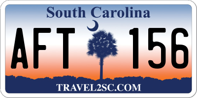 SC license plate AFT156