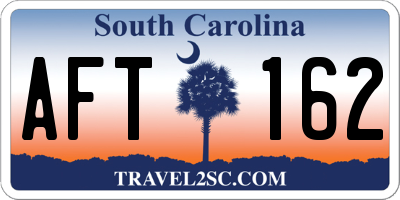 SC license plate AFT162