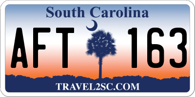 SC license plate AFT163