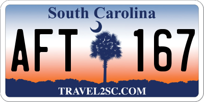 SC license plate AFT167