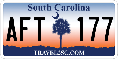 SC license plate AFT177