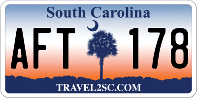SC license plate AFT178