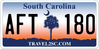SC license plate AFT180