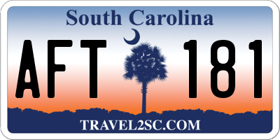 SC license plate AFT181
