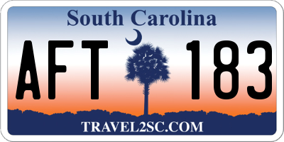SC license plate AFT183