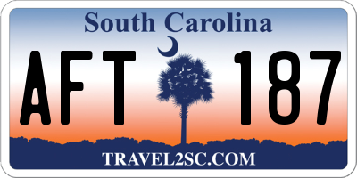 SC license plate AFT187