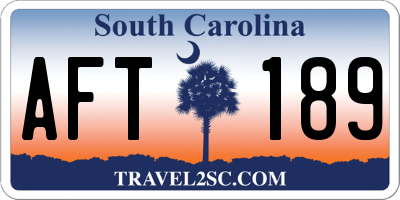 SC license plate AFT189
