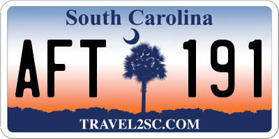SC license plate AFT191