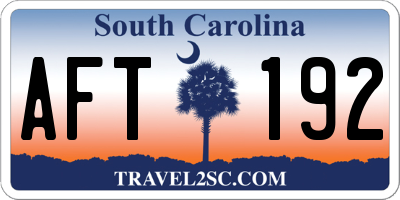 SC license plate AFT192