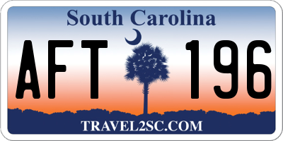 SC license plate AFT196