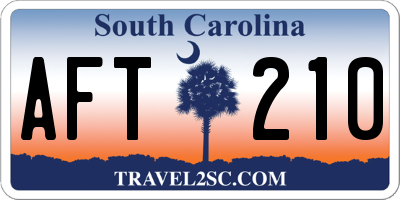 SC license plate AFT210