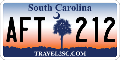 SC license plate AFT212