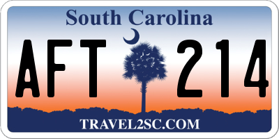 SC license plate AFT214