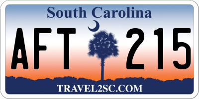 SC license plate AFT215