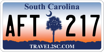 SC license plate AFT217