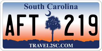 SC license plate AFT219