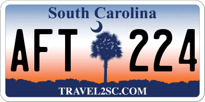 SC license plate AFT224