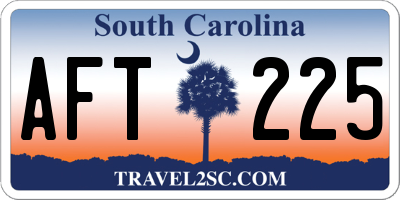 SC license plate AFT225