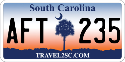 SC license plate AFT235
