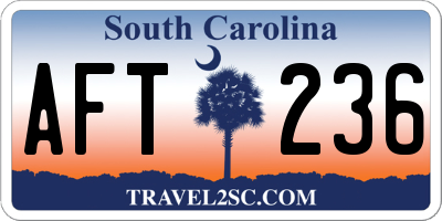 SC license plate AFT236