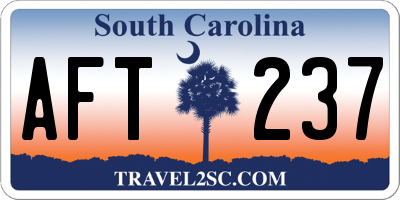 SC license plate AFT237