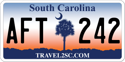 SC license plate AFT242