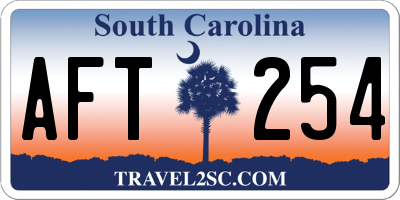 SC license plate AFT254