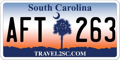 SC license plate AFT263
