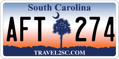 SC license plate AFT274