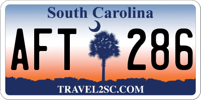 SC license plate AFT286