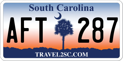 SC license plate AFT287