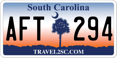 SC license plate AFT294