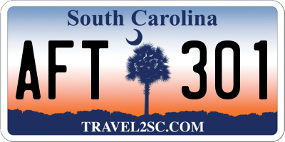 SC license plate AFT301