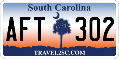 SC license plate AFT302
