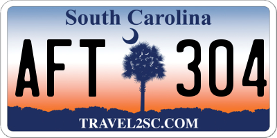 SC license plate AFT304