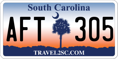 SC license plate AFT305