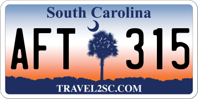 SC license plate AFT315