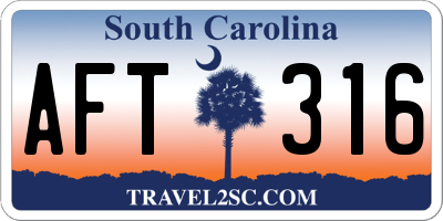 SC license plate AFT316
