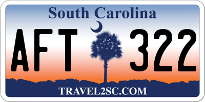 SC license plate AFT322