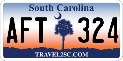 SC license plate AFT324