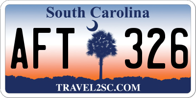 SC license plate AFT326