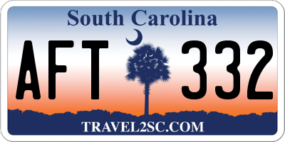 SC license plate AFT332