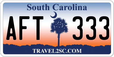 SC license plate AFT333