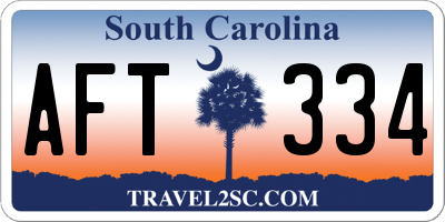 SC license plate AFT334