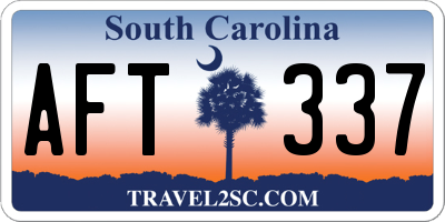 SC license plate AFT337