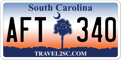 SC license plate AFT340