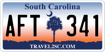 SC license plate AFT341