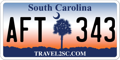 SC license plate AFT343
