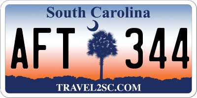 SC license plate AFT344
