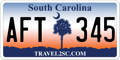 SC license plate AFT345